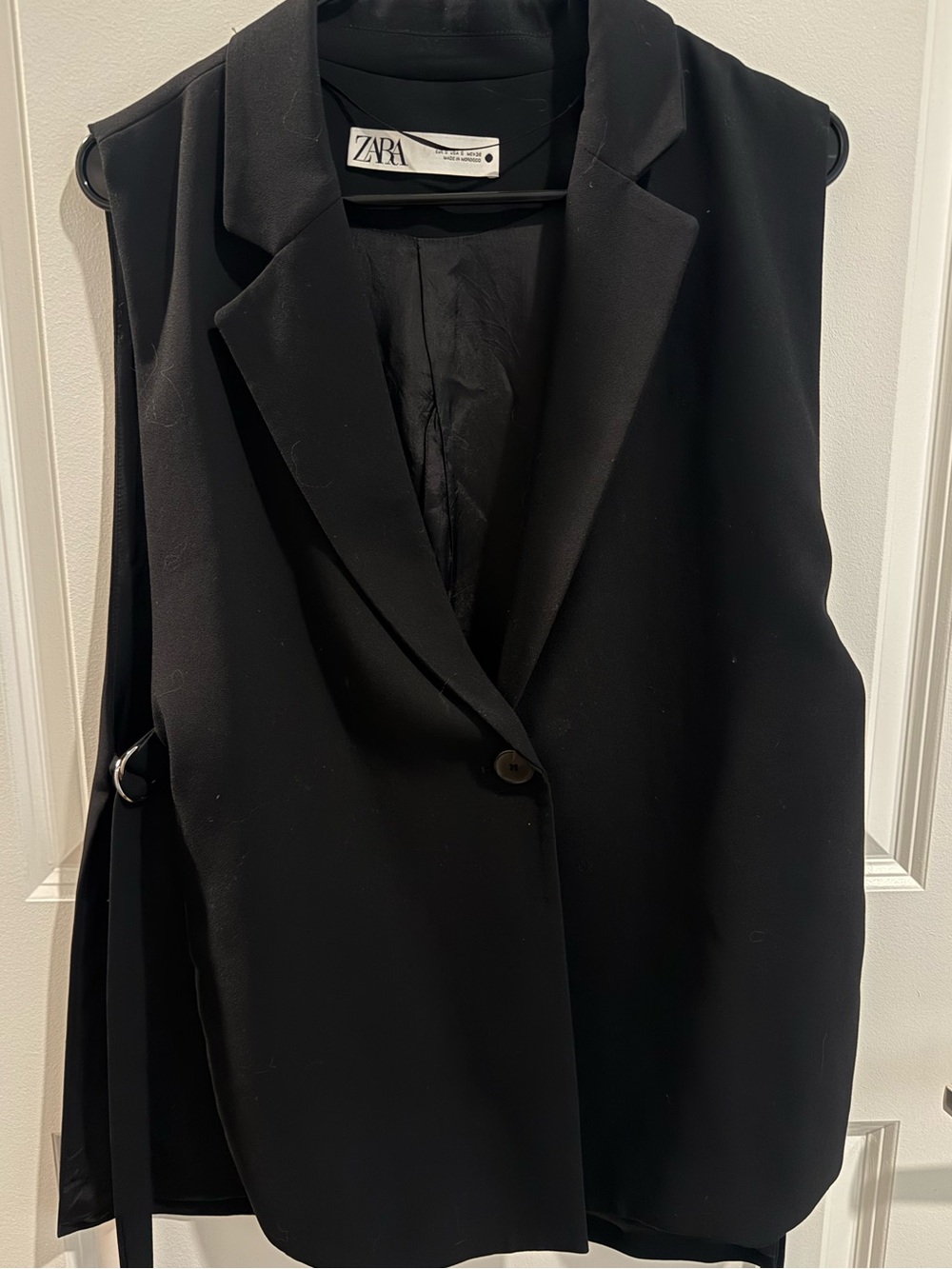 ZARA Black Sleeveless Tailored Blazer Vest